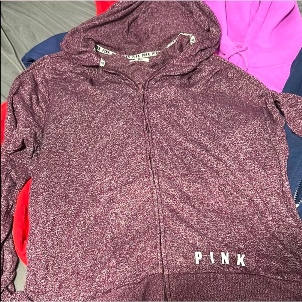 PINK Victoria's Secret Women's Maroon zip up - Picture 6 of 7